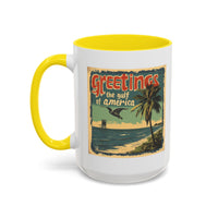 Greetings From Gulf of America Coffee Mug - Trump Vintage Design
