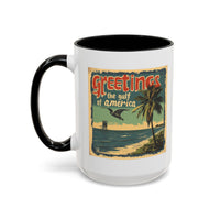 Greetings From Gulf of America Coffee Mug - Trump Vintage Design