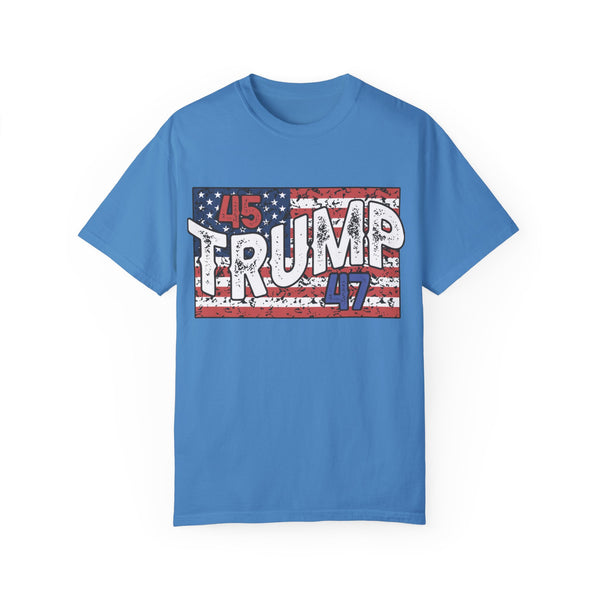 Trump 45 47 America Flag Vintage Style T-Shirt