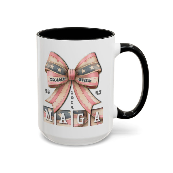 Trump Girl 45 47 MAGA Ribbon Large Coffee Mug