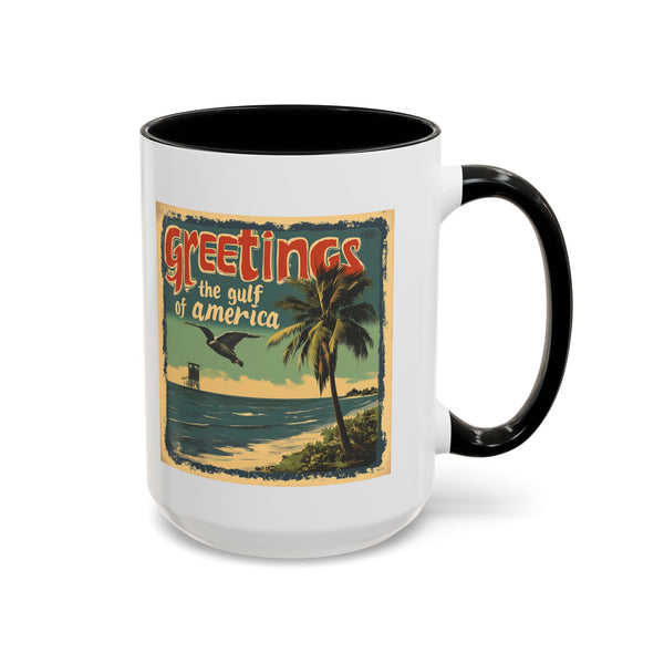 Greetings From Gulf of America Coffee Mug - Trump Vintage Design